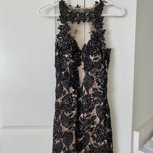 Sherri Hill Black Strapless Mini Dress